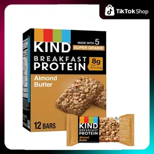KIND Breakfast, Healthy Snack Bar, Almond Butter, Gluten Free Breakfast Bars, 8g Protein, 1.76 OZ Packs (6 Count)