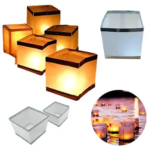 10 pcs Water Floating Candle Paper Lanterns Outdoor Water Lantern for Praying 5.9 Inch