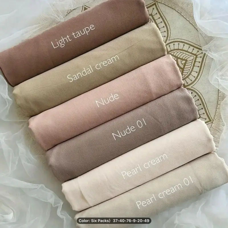 Hijab Scarfs Six Pcs  Assorted Colors