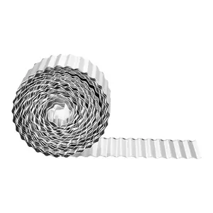 VEVOR  Rust-Resistant Galvanized Steel Landscape Edging, 50 ft x 6 in Bendable Heavy-Duty Metal Strips with Gloves, Easy-to-Install Flower Bed Edges for Yd Pathways, Outdoor, 50Ft Roll