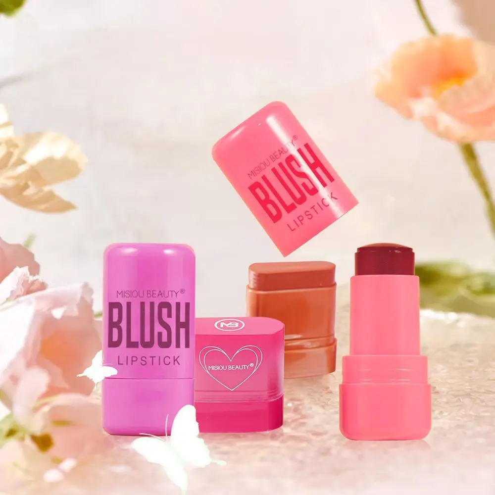 4-Piece Multicolor Jelly Blush Stick Set for Lip and Cheek, Lightweight Natural Look Makeup Tool for All Skin Types, Festival Carnival Essential