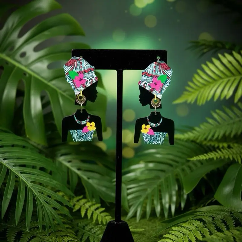 Women's Ethnic African Alloy Dangle Earrings, Fashion Costume Jewelry for Females