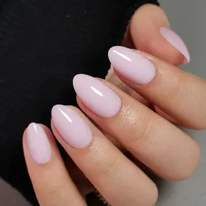 Powder Pause Press On Nails | CurvLife Nail | 24pcs Medium Oval Fake Nails | Glossy Finish with Soft Glow & Muted Pink Tone | Easy to Apply, Comfortable & Long-Lasting | Ideal for Daily Commutes, Business Meetings, Banquets & Formal Events
