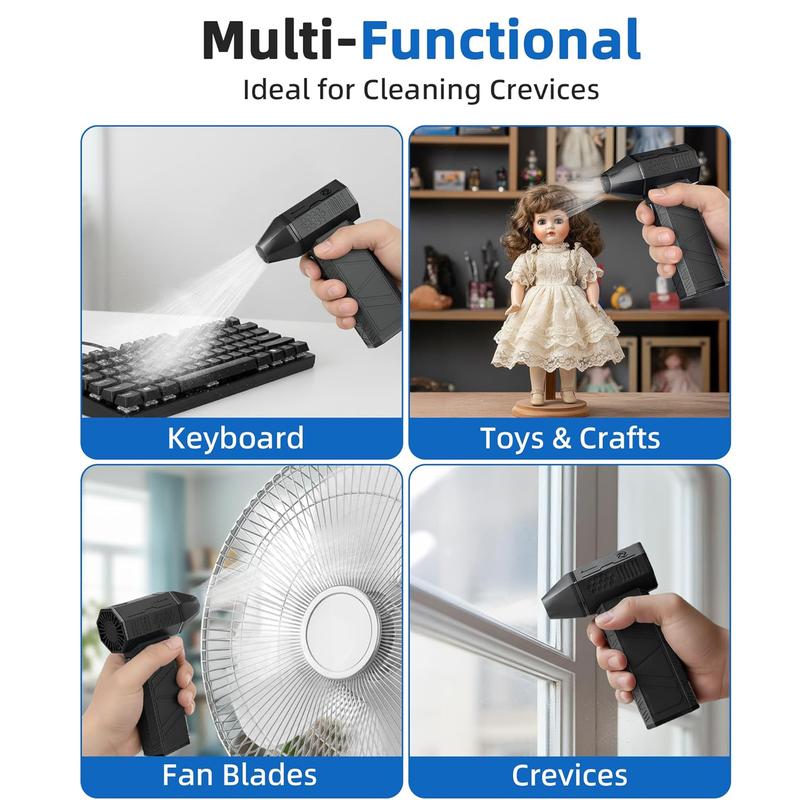 Electric Compressed Air Duster, Electric Air Duster Super Power 110000RPM, 3-Gear Adjustable Mini Duster Blower with Fast Charging, Cordless Air Blower for Computer, Keyboard, Car Cleaning, Houses, Outdoor, Christmas Gift, Gift for Women and Men