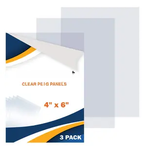 3 Pack of 4x6 Inch Plexiglass Sheet with Protective Film, 0.04" Thick PETG Panels, Clear  Plastic Sheet for Picture Frame, Invitations, Cricut