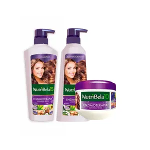 Kit Nutribela 15 Enzimaterapia, Shampoo 400ml, Acondicionador 400ml y Tratamiento 300ml