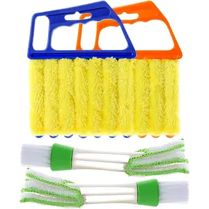 4 count Window Venetian Blind Cleaner Duster Tool,Washable 7 Fingers Dusting Cleaner and Air Vent Cleaner,Shutter Cleaner Brush,Blinds Air Conditioner Keyboard Fan Duster Dirt Housekeeping Tool