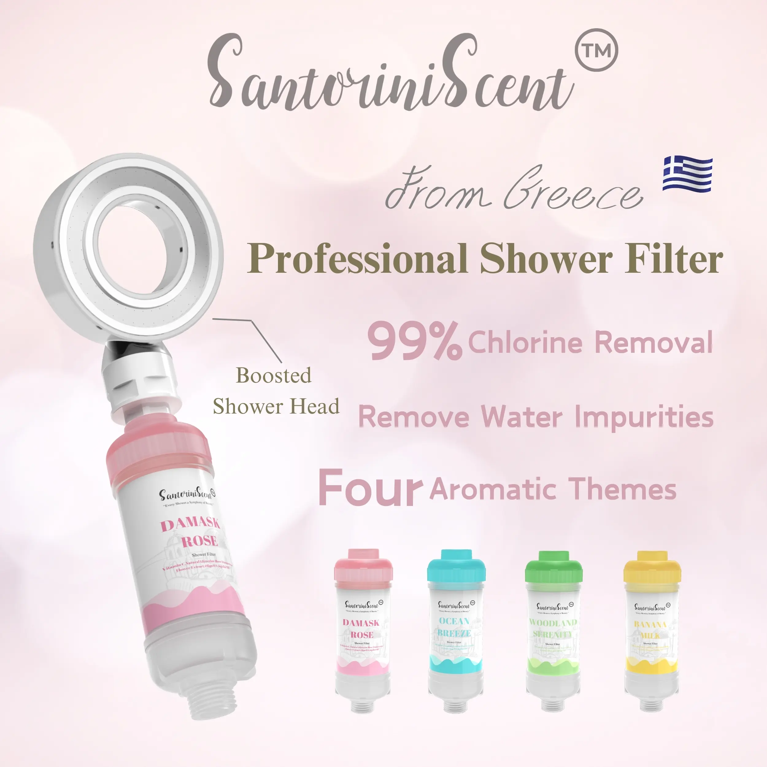 SantoriniScent Vitamin C Shower Filter Skin Moisturizing Protect Skin