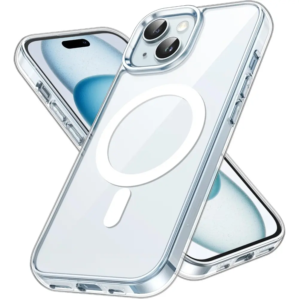 KKLLYY Premium Magnetic Shockproof Crystal Phone Casing, Durable Transparent Accessory Compatible with iPhone 17,16,16 Plus,15,14,14 Plus,13,12,11 Pro Max (Mobile Phone Accessories Category)