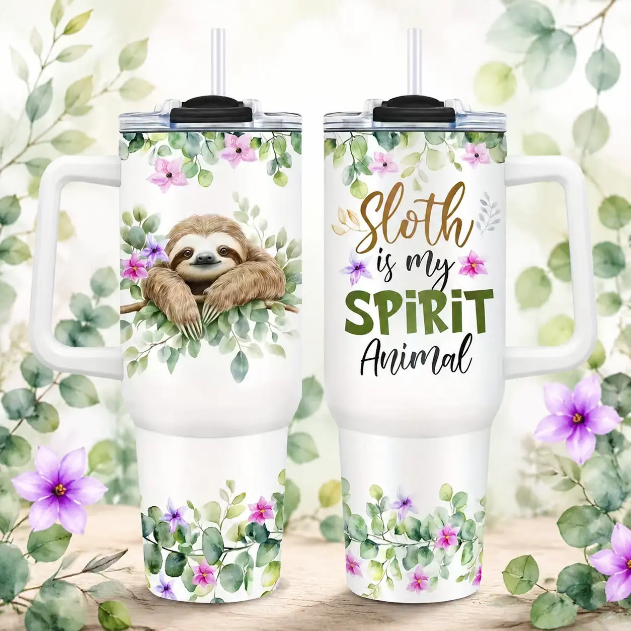 1pc 40oz Tazas de Acero Inoxidable con Lindo Perezoso y Tapa con Pajita, Taza de Café de Viaje de Acero Inoxidable, Regalos de Perezoso para Mujeres, Regalos Perfectos de Navidad y Cumpleaños para Mujeres y Mamá, Amante de