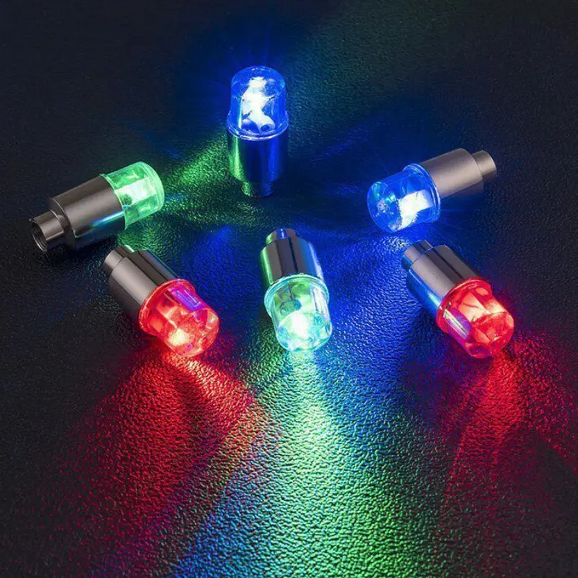 Bicycle Valve Lamp Vibration Sensor, Seven-Color Air Nozzle Lamp, Mountain Bike Equipment Accessory, Tire Flash Light, Bicycle Light Set, Led Bike Light
