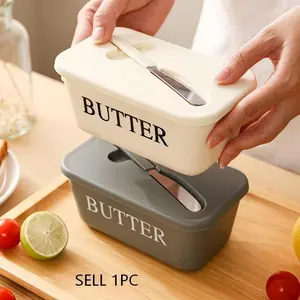 Elegant Plastic Butter Box Set with Lid, Food Storage Containers, Refrigerator Storage, Kitchen Utensils, Ideal for Home, Weddings, Camping
