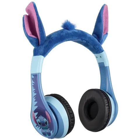 Disney Stitch Over-Ear Rechargeable Bluetooth Headset - Kid-Safe USB Charging Audio Device for Boys, Adjustable Fit, Foldable Design, Detachable Cable, Built-In Mic, High-Quality Sound, Durable, Ideal for Halloween Costumes, Movies, Bluetooth Freedom