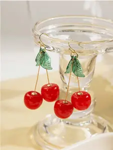 1 pair Adorable Red Cherry-Shaped Pendant Earrings | Versatile for Holiday Celebrations and Everyday Fashion - Valentine's Day | Mother's Day | Anniversary | Birthday Gift for Her