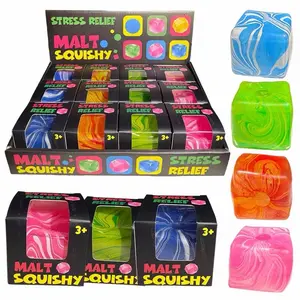 12-Pack Durable Silicone Textured Sensory Cube Toys with Maltose Patterns - Portable Tactile Fidget Stones, Unisex Anxiety Relief Tools (Full Case, 12 Ct)