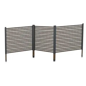 Rustproof 3-Panel Decorative Metal Garden Fence - No-Dig Outdoor Privacy Barrier for Flower Beds, Patio, Backyard, Pet Enclosures & Vegetable Gardens - Easy Assembly with Ground Spikes