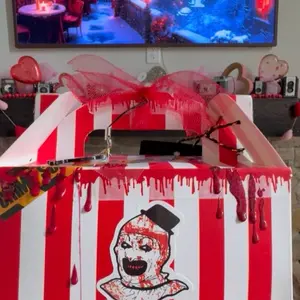 Horror Themed SMUT Blind Date with a horror DVD movie —Handmade Gift Box for Mystery Horror Lovers Carnival Clown Smut Goodie Bag —for Adults!