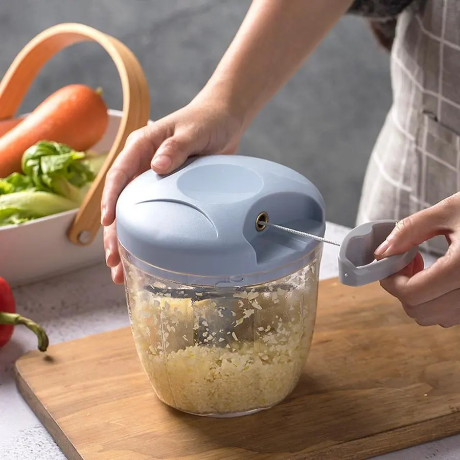 Manual Vegetable Chopper, 900ml Large Capacity Vegetable Food Chopper, Vegetable Grinder, Kitchen Gadgets for Home Use, Multifunctional Durable Chopper