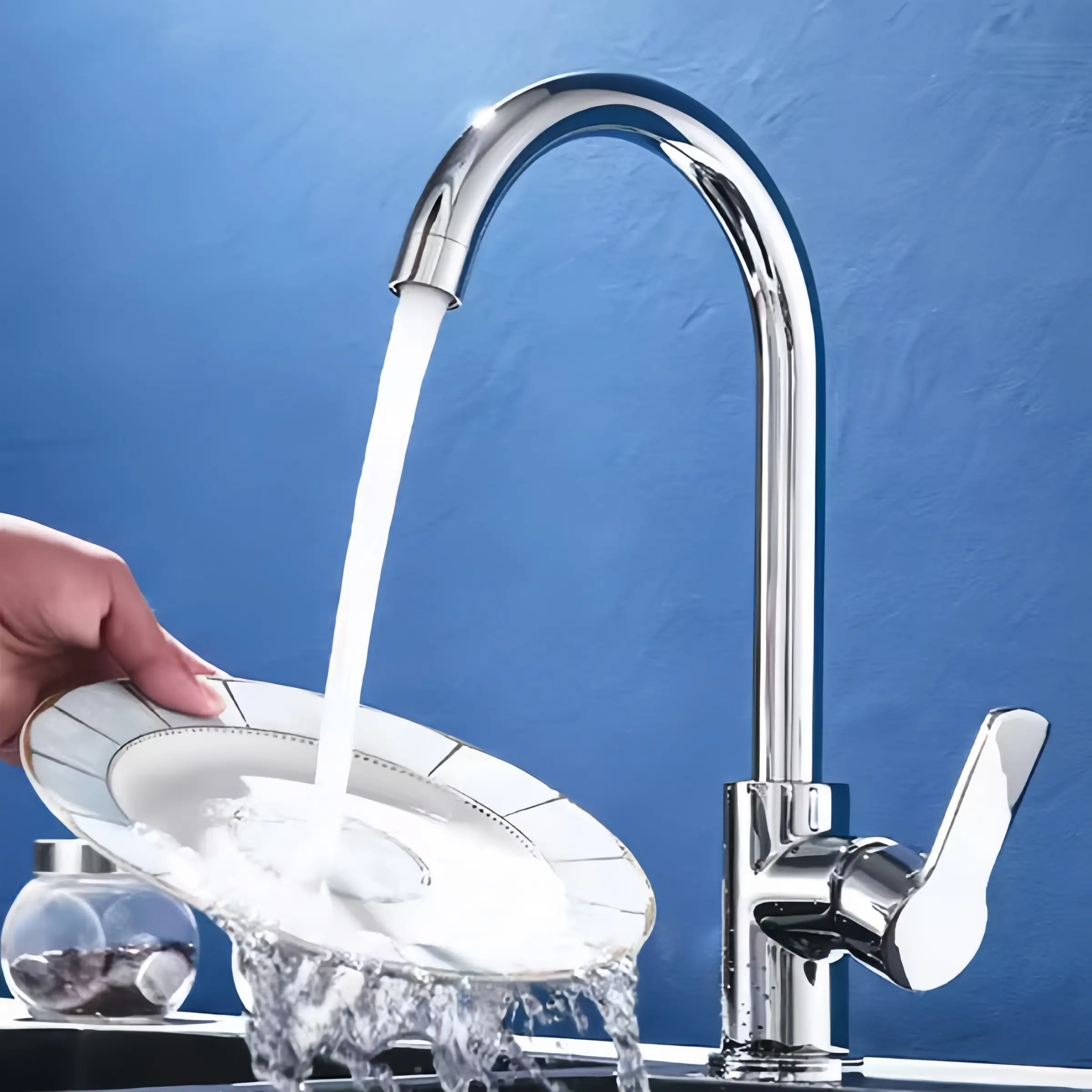 Full-Copper Single-Handle Kitchen Sink Pot Filler Faucet, Hot and Cold Water Mixer Tap with Durable Loft-Style Design