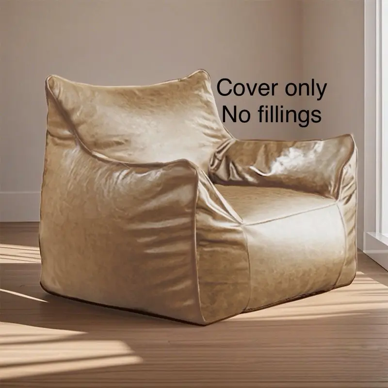 Beanbag cover Luxury vegan leather high quality products cozy sofa cover no fillings single couch cover