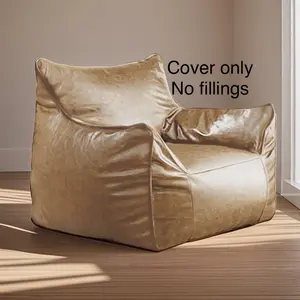 Beanbag cover Luxury vegan leather high quality products cozy sofa cover no fillings single couch cover