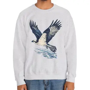 Soaring Osprey Crewneck Sweater, Bird Watcher Unisex Crewneck, Bird Lover Gift, Autumn Fall Outfit, Raptor Sweatshirt