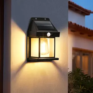Solar Wall Lights Outdoor, Dusk to Dawn Motion Sensor Lights Waterproof, 1 Pack Motion Sensor Solar Porch Lights with 3 Modes, for Patio, Garage, Shed