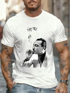 Django Reinhardt . New Arrival fashion heavyweight Hot Sale vintage Summer streetwea vintage funny Crewneck Printed T-shirt & Daily commuting is suitable for various occasions