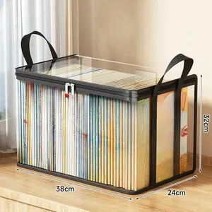 4 Pack Large Clear Thick Plastic Storage Box with Hinged Lid, Heavy-Duty Durable High Capacity Organizer, Perfect for Home, Camping, Travel, Attic and Moving