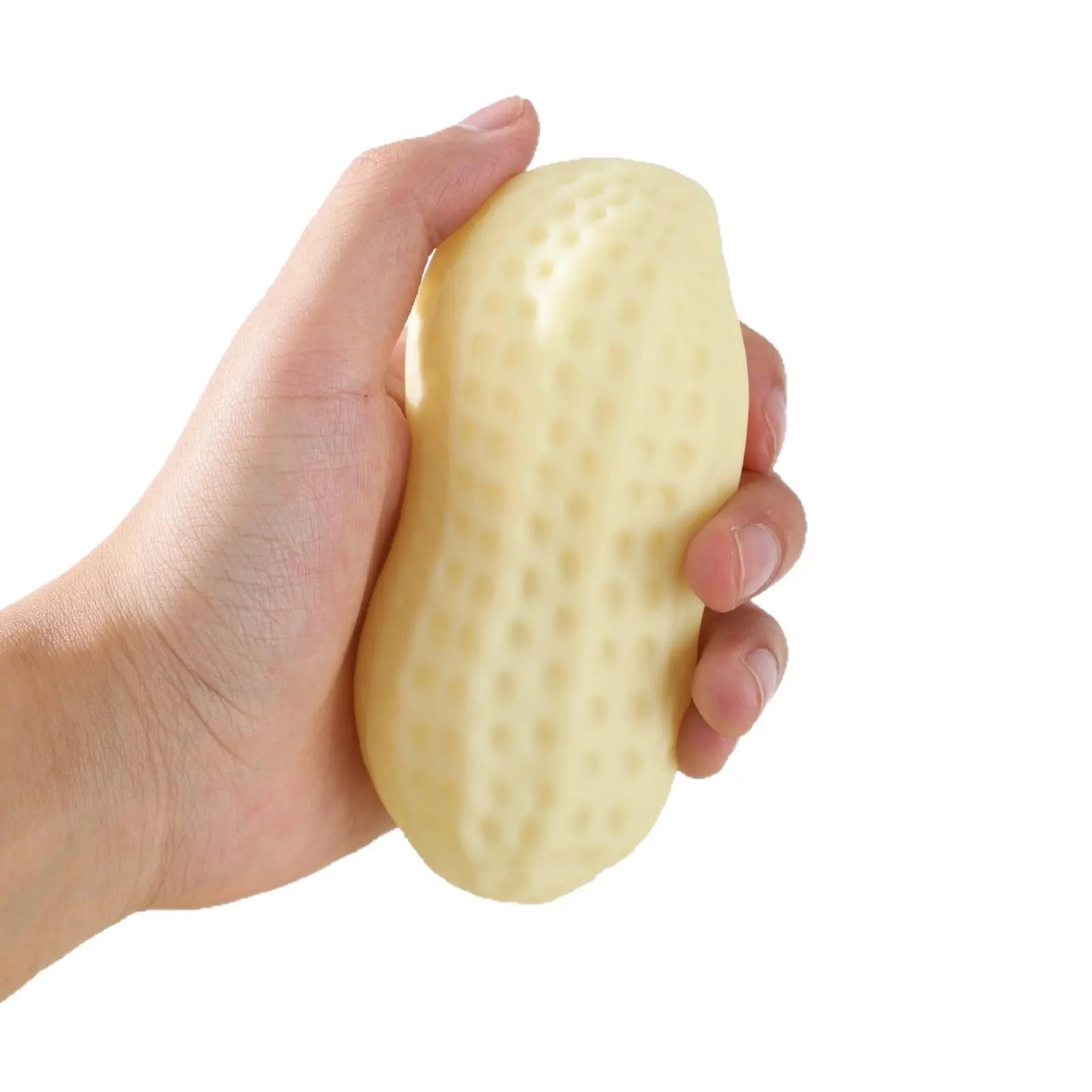 Large Soft Peanut Stress Relief Toy, Realistic Food Cheese Slow Bounce Decompression Toy Gift, Relaxing Squeeze Fun, Stress Relief  Fidgeting, Squishies