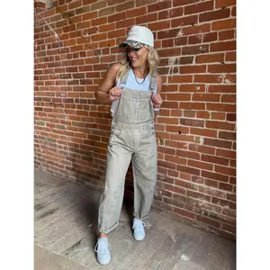 Workday Cool Barrel Overalls, Stone