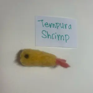 Tempura Shrimp needle felted desk pal plush by e.noel