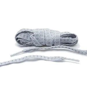 Silver Reflective Flat Laces