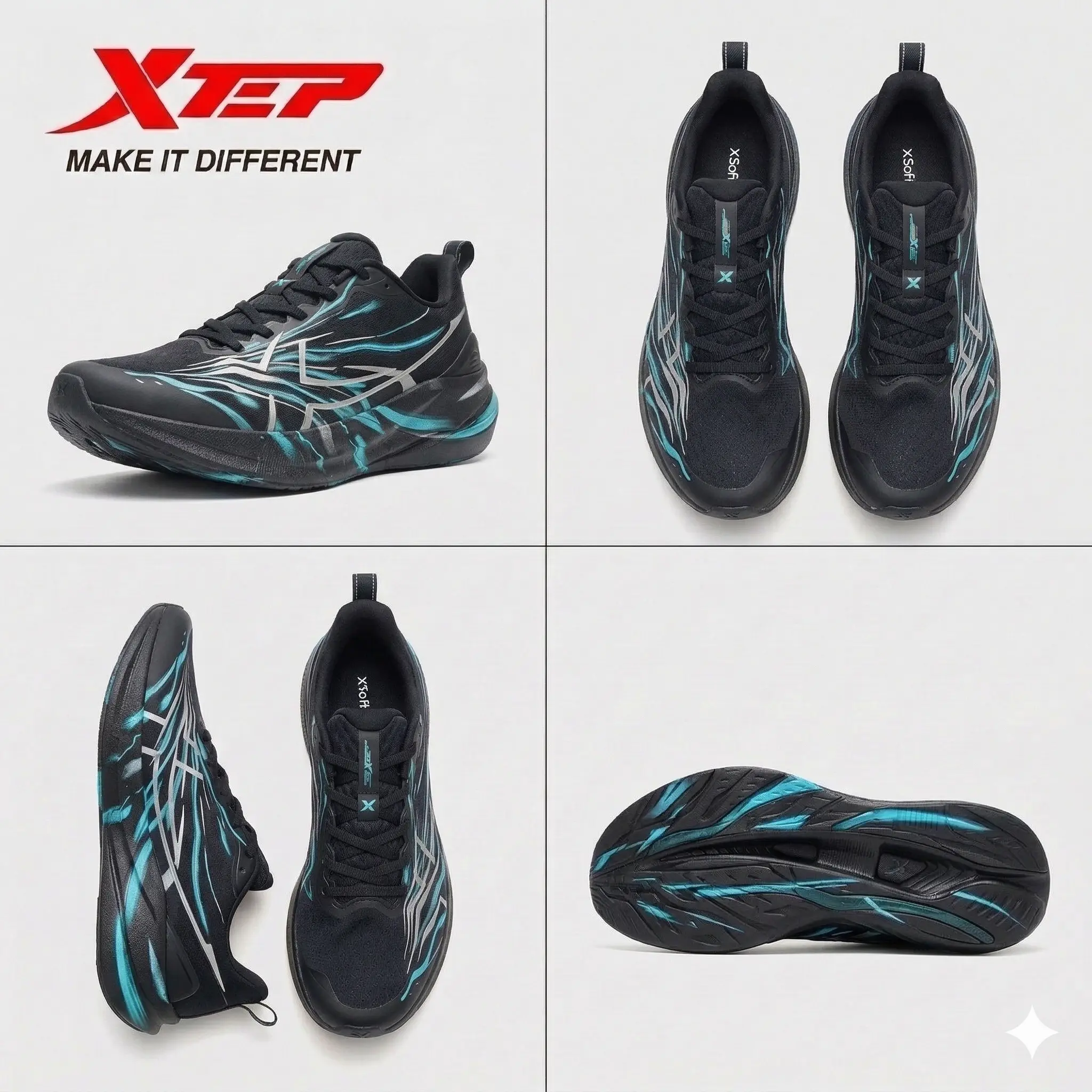 Black/Azure Sky Blue/Tranquil Blue 5.0