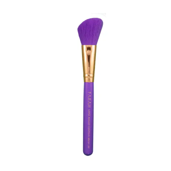 F.A.R.A.H Large Angled Contour Brush "Your Majesty" 30F in Pantone Ultra Violet 100% Vegan Synthetic Bristles Brass Ferrule Wooden Handle