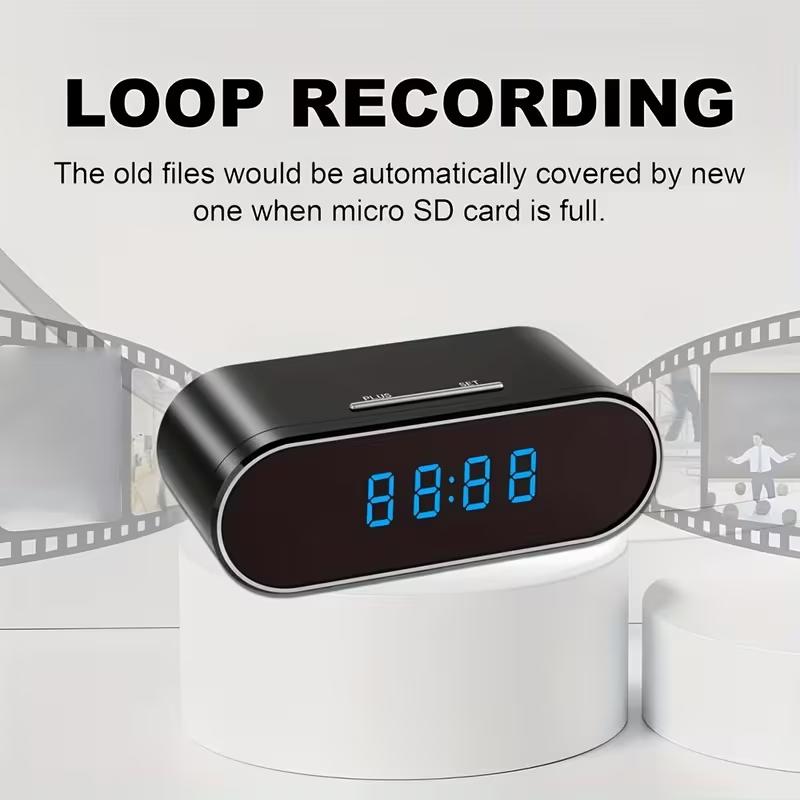 Mother's Day Gift:WiFi Security Camera - Wireless Camera Clock with 64GB Card, Night Vision, Motion Detection, Loop Recording, 2.4GHz WiFi Connection, Lithium Battery Powered, Remote Live Viewing, Ideal for Home, Office, Warehouse Monitoring