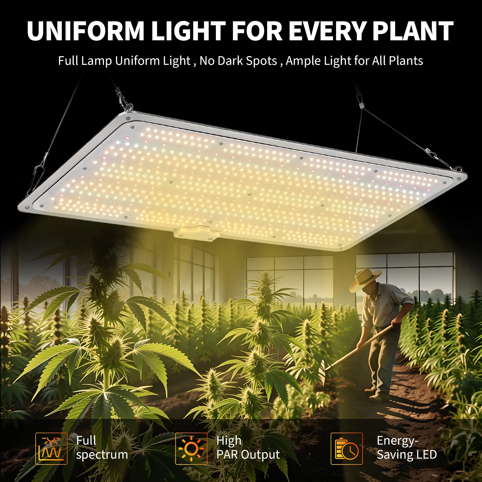 Garvee 150W LED Grow Light with Full Spectrum Diodes, Dimmable Sunlike Lights for Seedling Veg & Bloom Plant Grow Lamp for Grow Tent
