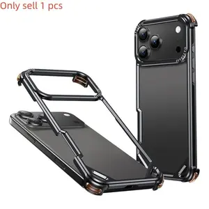 New Minimalist iPhone Case for 17 Pro Max/pro/air Series, Ultra-Thin Metal Back Frame, Lightweight Heat Dissipation Design