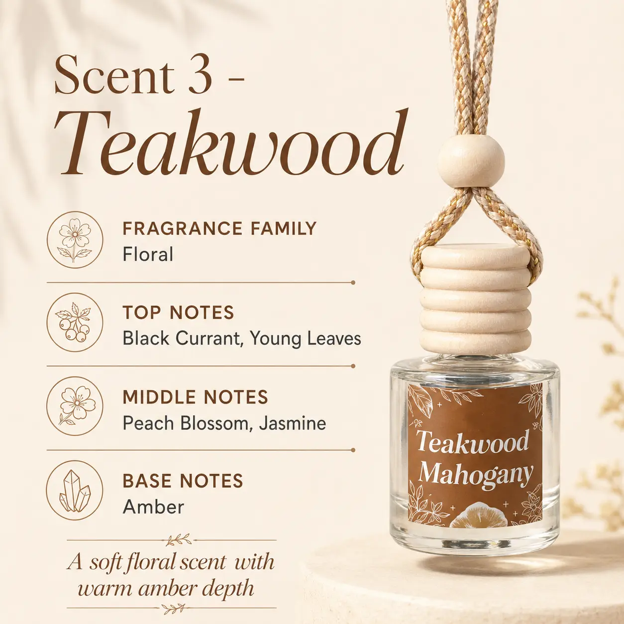 3 Pack Hanging Car Air Freshener Essential Oil Diffuser, Long-Lasting Diffuser Car Fragrance, Cute Glass Bottle Auto Interior Accessory, Christmas Birthday Gifts for Women/Men