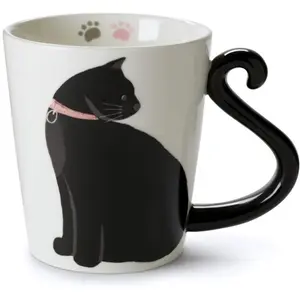Creative Personalized Cartoon Cat Tail Handle Ceramic Cup, Unique Design Coffee Mug, Durable & Stylish Drinkware