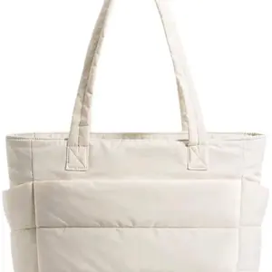 Light Beige Tote Bag Puffer