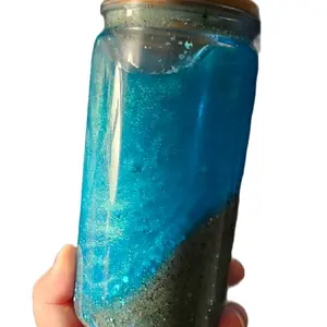 16 oz Snowglobe Tumbler, Beach-Themed Drinkware made with Real Cape Cod Sand and Shells