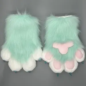 Fursuit paws gloves Furry Claw Gloves Built-in Whistle Decompression Toys Costume Party Accessories for cosplay