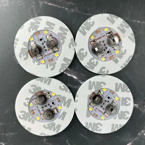 LED Coaster White Light - 4 Pack - Glow/Strobe Effects - Battery - Adhesive