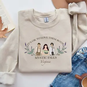 It's Ok To Love Them Both The Vampire Diaries Shirt Sweatshirt, Mystic Falls Virginia Shirt, Salvatore Brothers Sweater