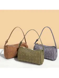 2026 New Woven Shoulder Bag for Women in Suede Leather, Fashionable and Versatile Crossbody Bag, Pillow Bag, Casual Crossbody
