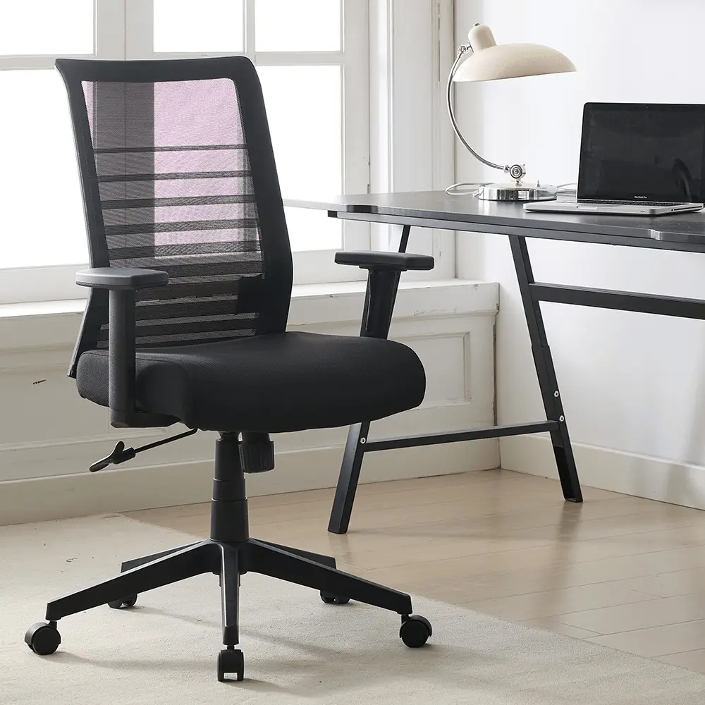 Ergonomic Office Chair with Lumbar Support, Mesh Back, Wheels, and Executive Rolling Swivel for Desk and Computer Use Black