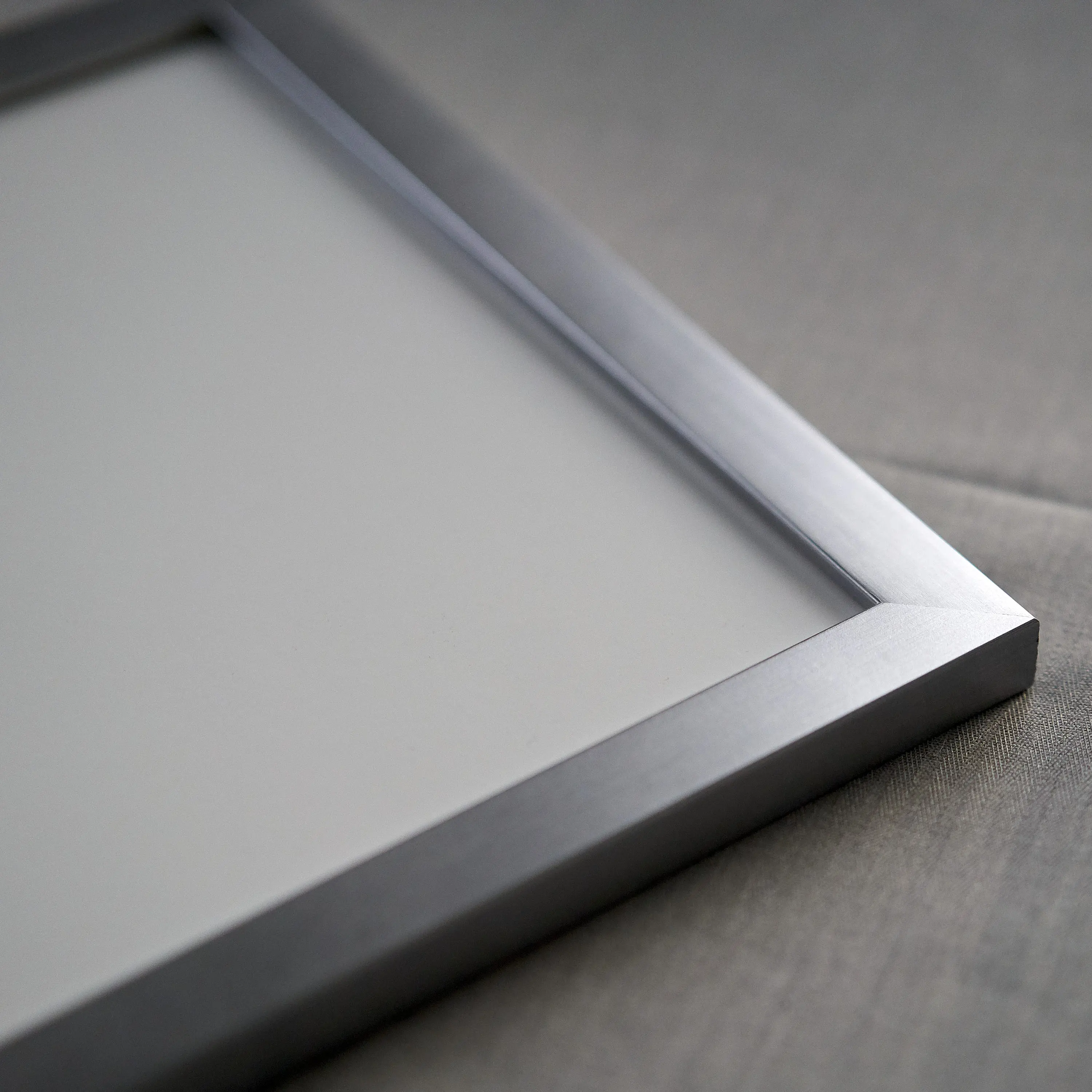 27x36 Silver Wood Picture Frame - UV Acrylic, Foam Board Backing, Hanging Hardware