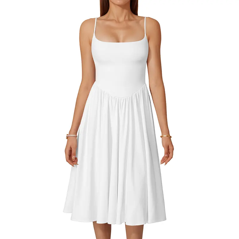 HYZ Women's Spaghetti Strap Maxi Dresses Sleeveless Summer Dress Long Casual Beach Sundresses