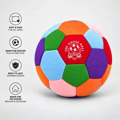 Original Soft Size 4 Soccer Ball - Inflatable Shock-Absorbent Unisex Soccer Gear, Football Equipment for Skill Practice, Deflated Pack for Indoor Use, Sports & Outdoor Ball